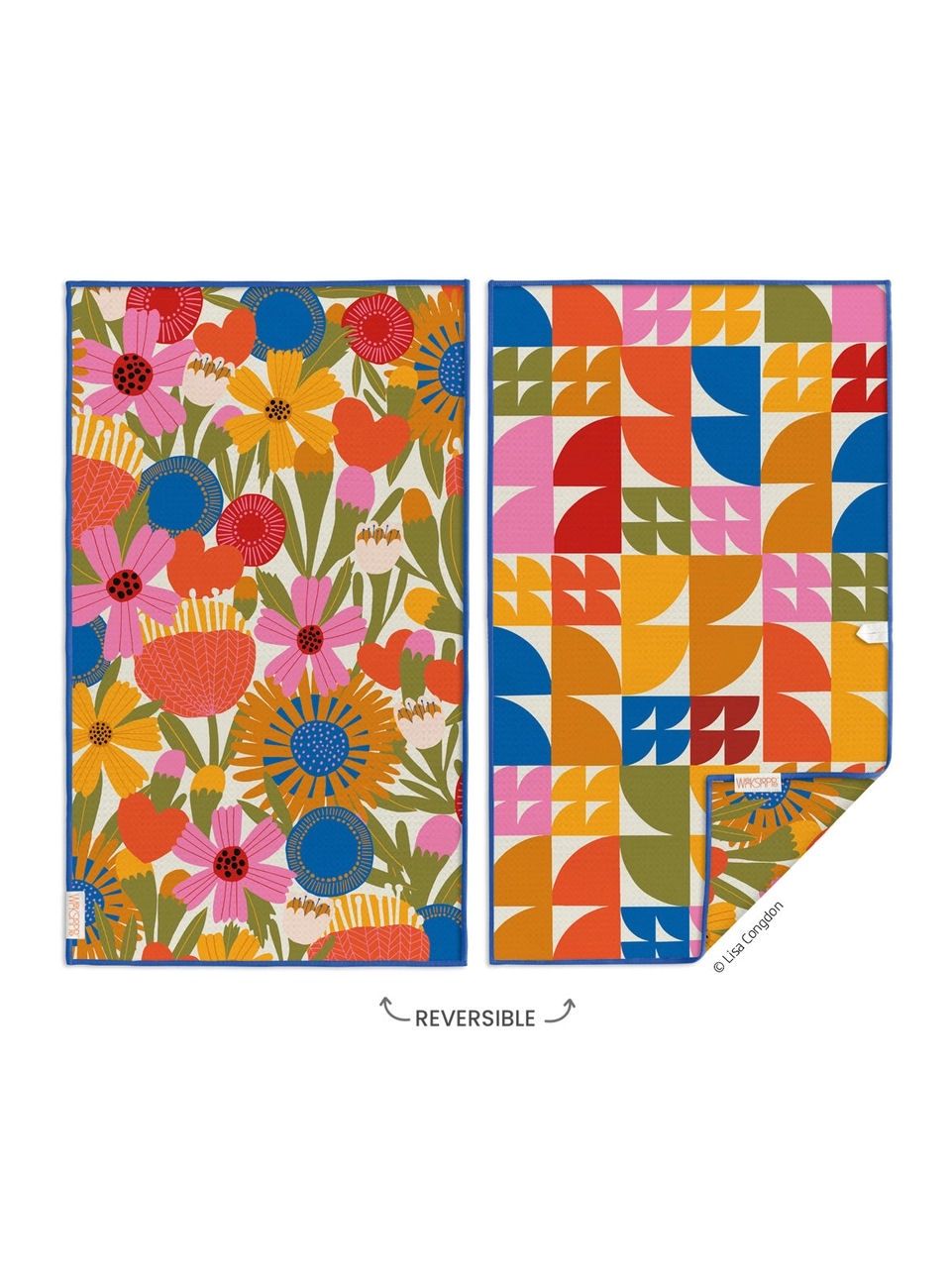 Jollies Fleurs Reversible Microfiber Kitchen Towel