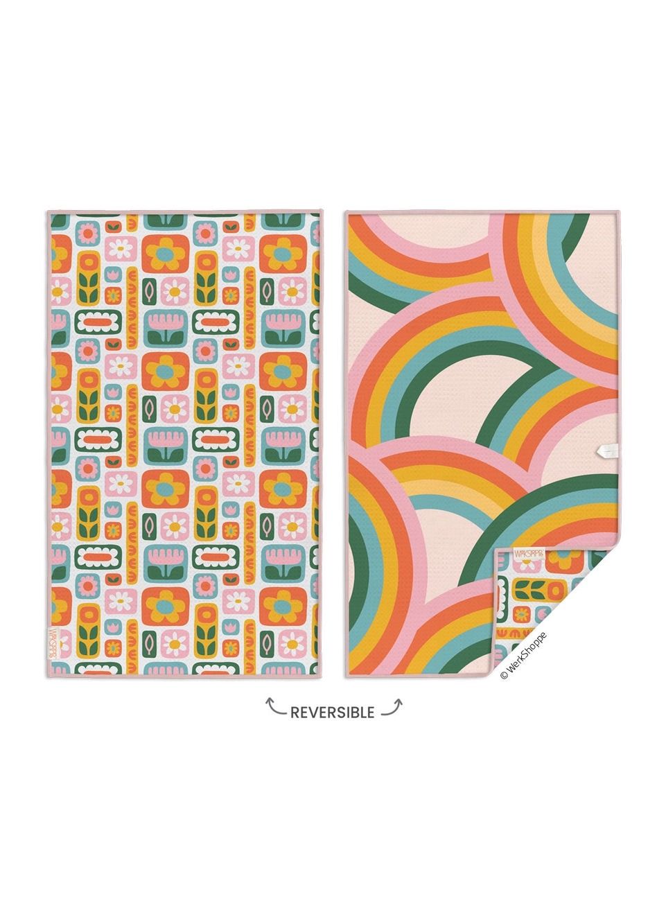 Daisies And Rainbows Microfiber Kitchen Towel