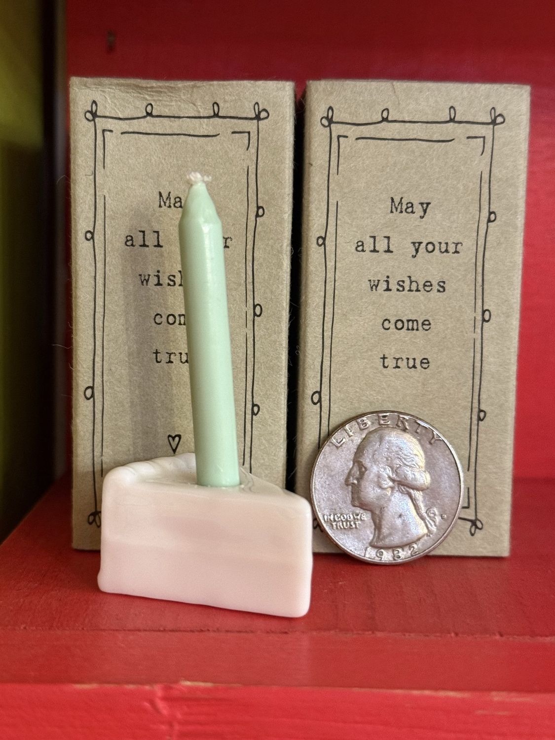 Slice Of Cake With Candle Matchbox