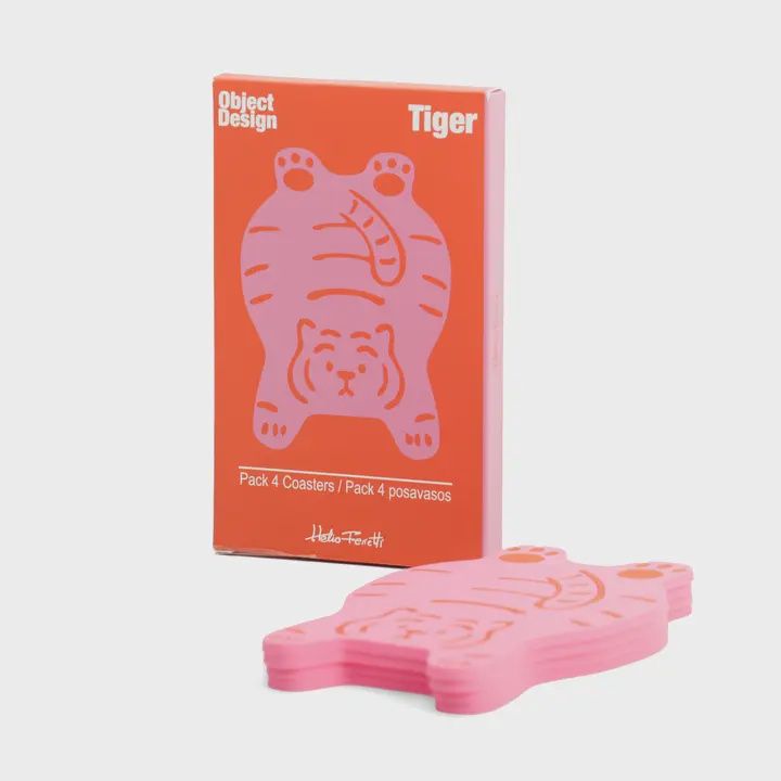 Pink Tiger Coasters Set Of 4