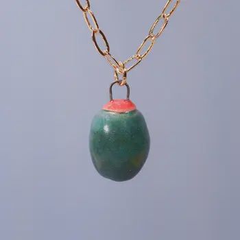 Dark Olive Ceramic Necklace