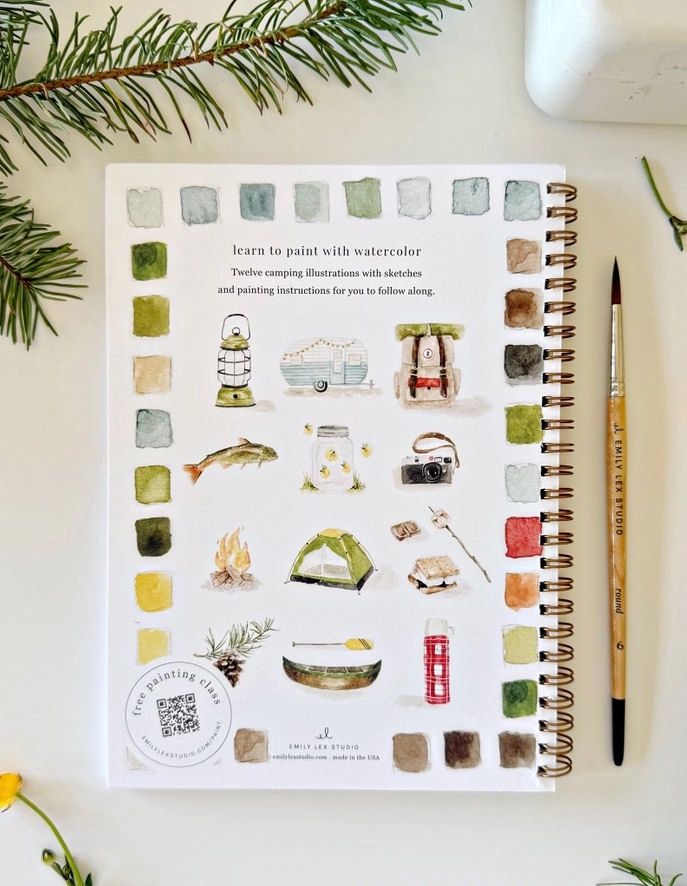 Camping Watercolor Workbook