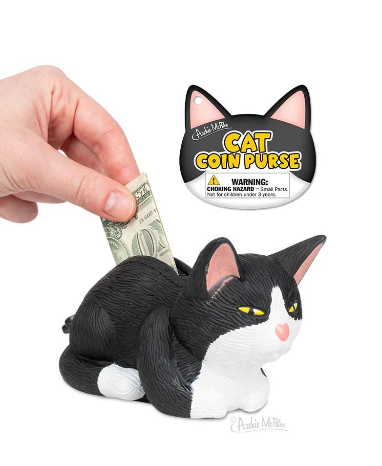 Tuxedo Cat Rubber Coin Purse