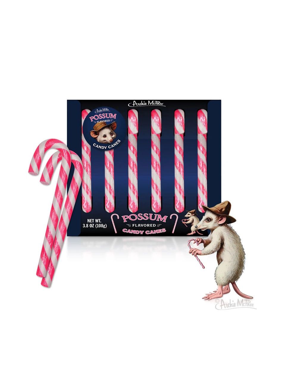 Possum Flavored Candy Canes