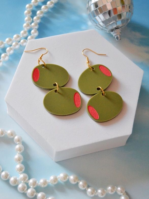 Olive Acrylic Earrings