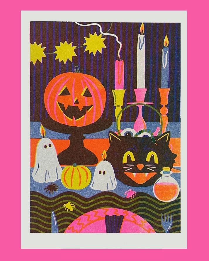 Halloween A5 Risograph Print
