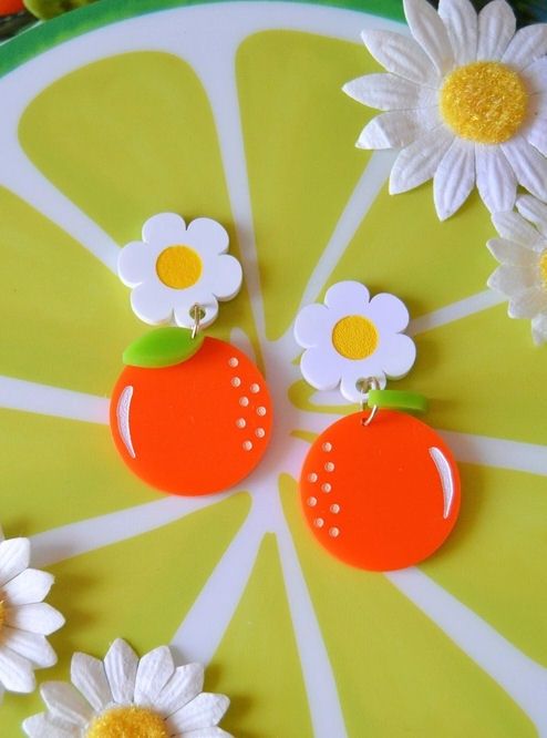 Oranges Acrylic Earrings