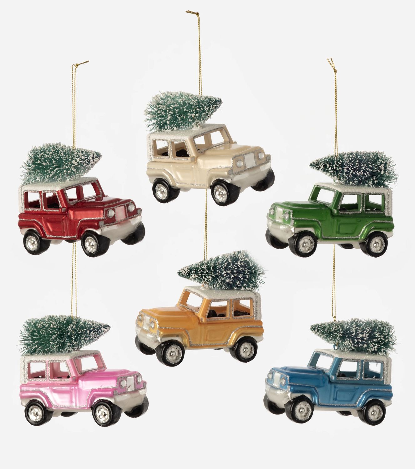 Jeep With Sisal Tree Ornament