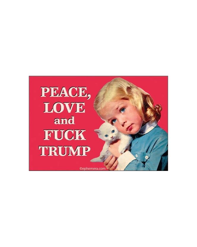 Peace, Love And Fuck Trump Magnet