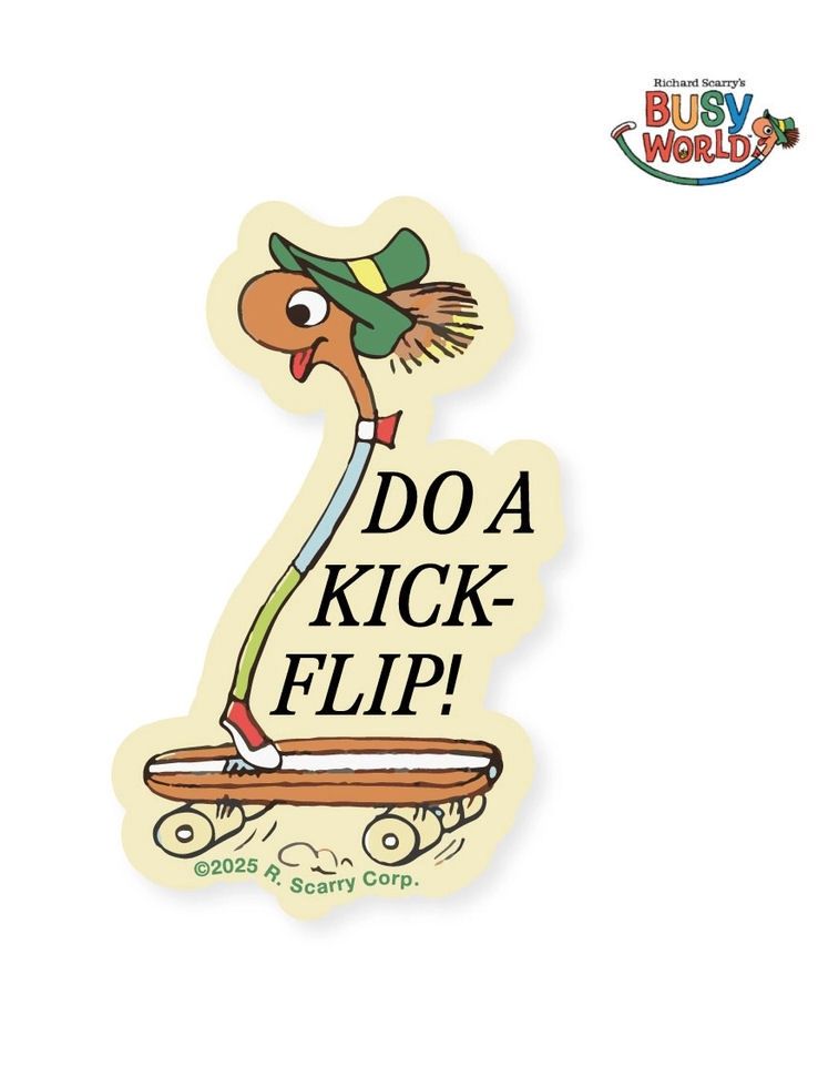 Richard Scarry&#39;s Lowly Kickflip Sticker
