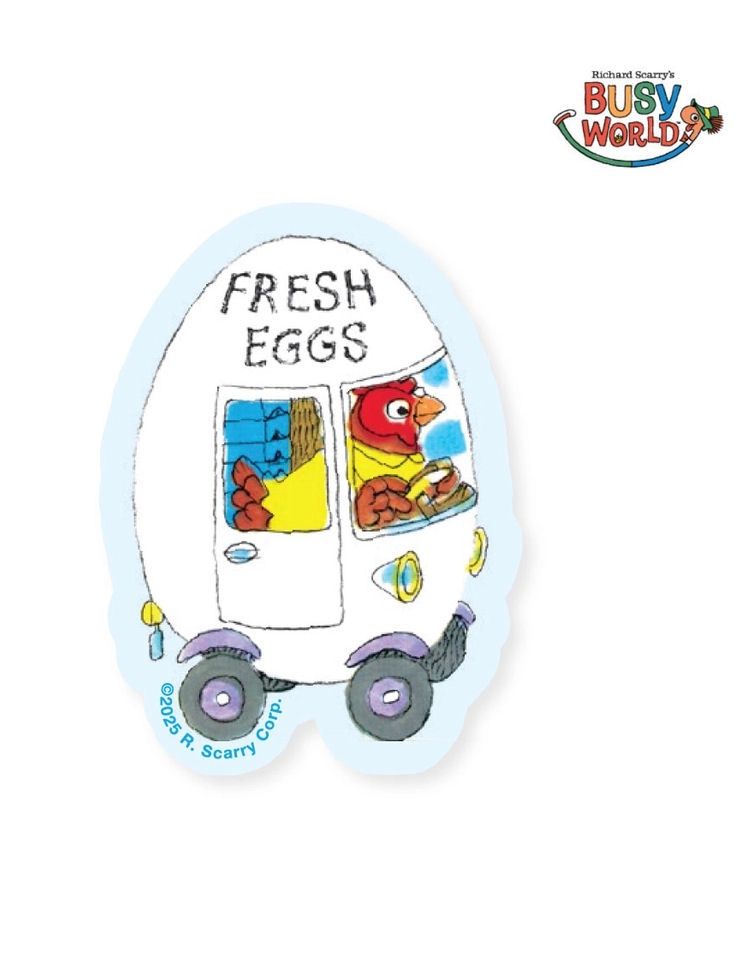 Richard Scarry&#39;s Egg Car Fresh Eggs Sticker