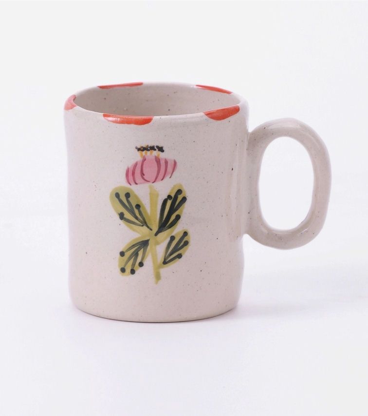 Ceramic Pink Flower Mini Espresso Shot Mug