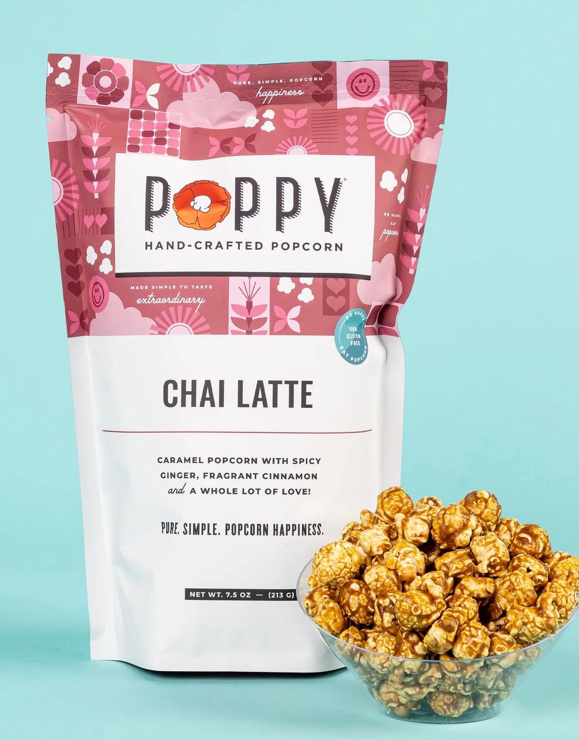 Chai Latte Poppy Popcorn Market Bag