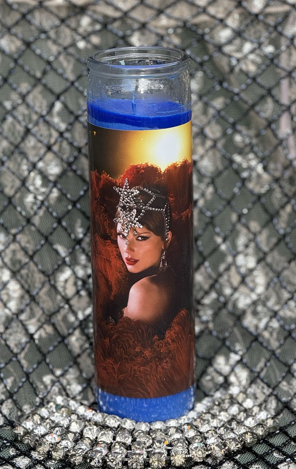 Taylor Swift Red Boa And Rhinestone Stars Saint Candle