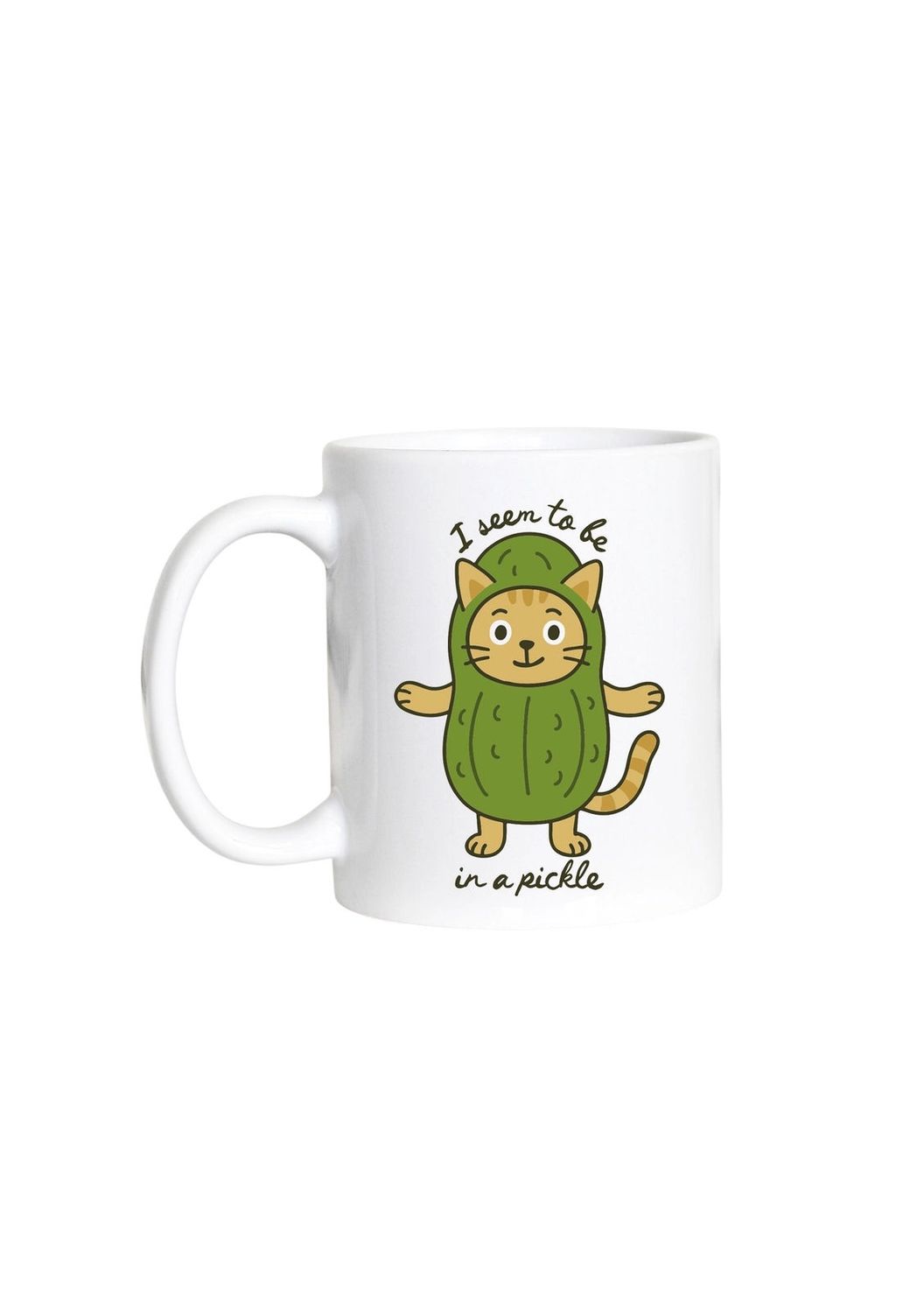 I Seem To Be In A Pickle Cat White Mug