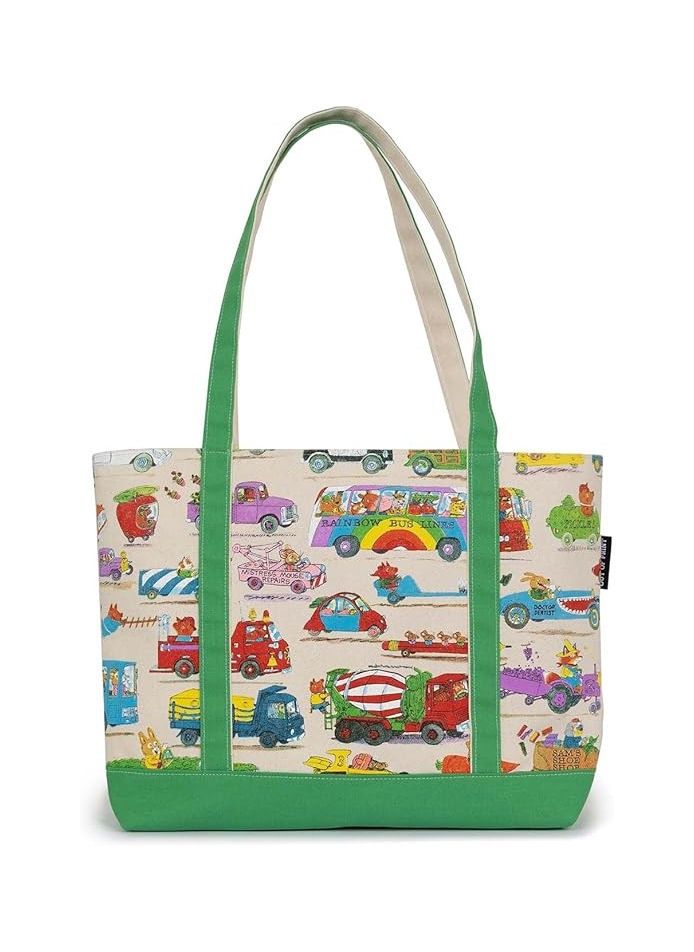 Richard Scarry’s Cars And Trucks And Things Large Zipper Tote Bag