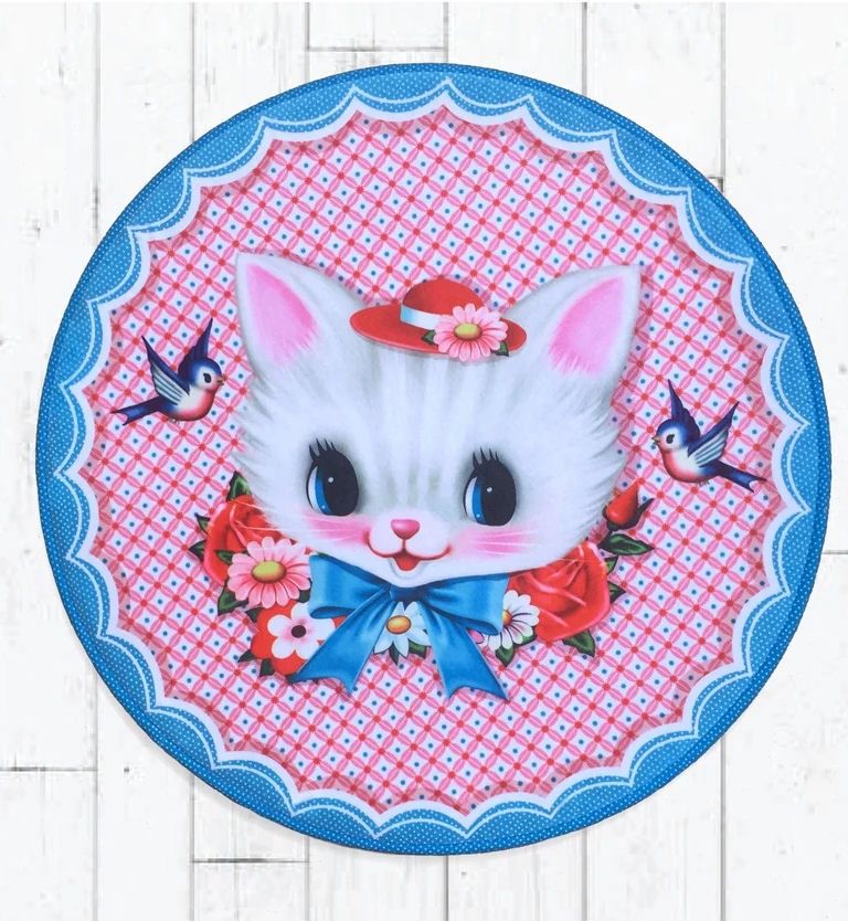 Fiona Hewitt White Kitten Floor Mat