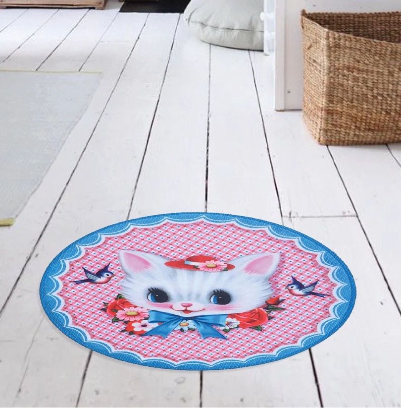 Fiona Hewitt White Kitten Floor Mat