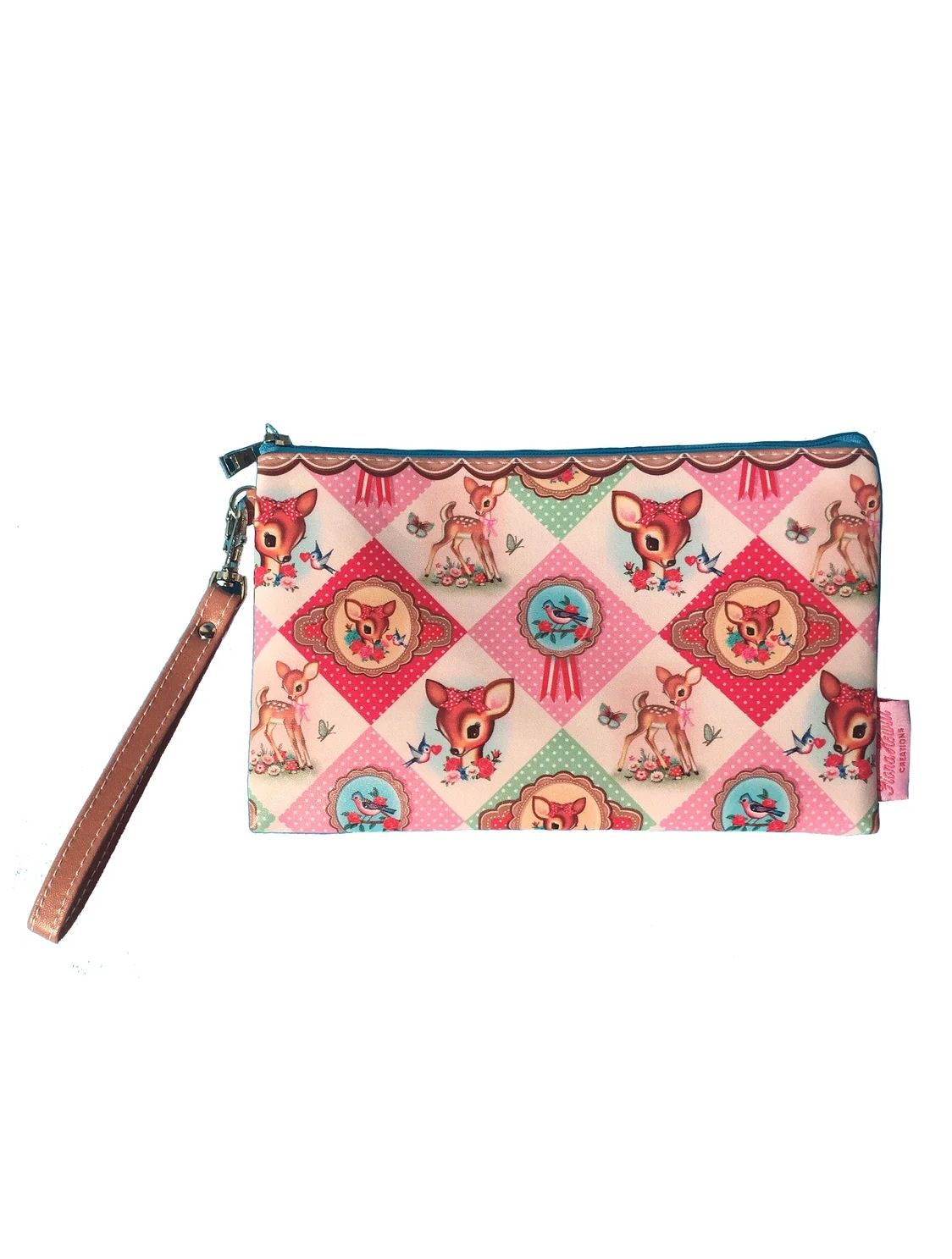 Fiona Hewitt Bambi Deer Portraits Small Makeup Bag