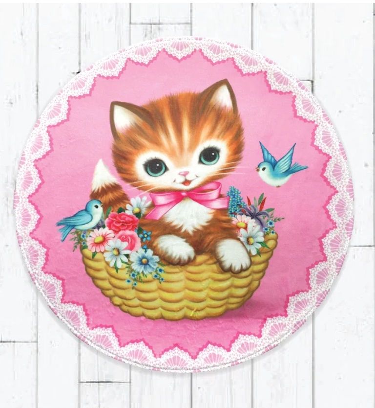 Fiona Hewitt Basket Kitten Floor Mat