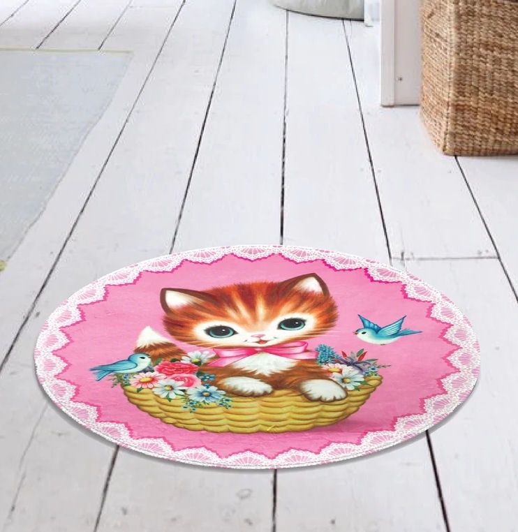 Fiona Hewitt Basket Kitten Floor Mat