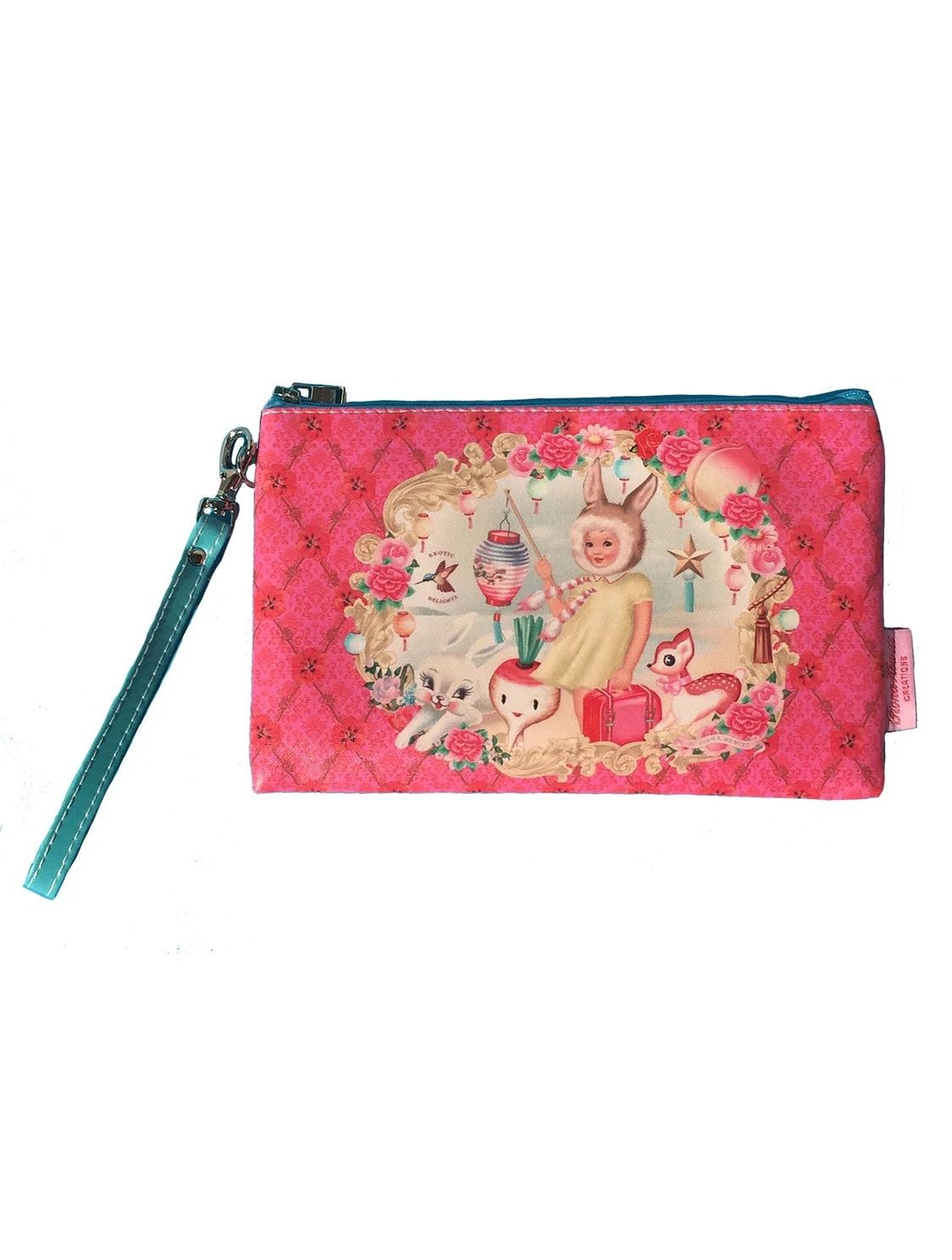 Fiona Hewitt Rabbit Girl Radish Small Makeup Bag