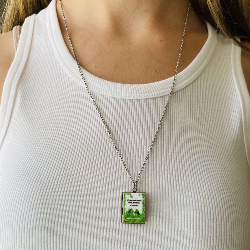 Book Locket Frog And Toad Are Friends Stainless Steel Necklace