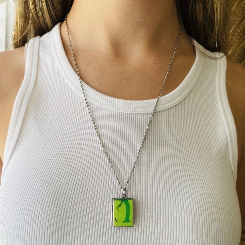 Book Locket The Giving Tree Stainless Steel Locket Necklace