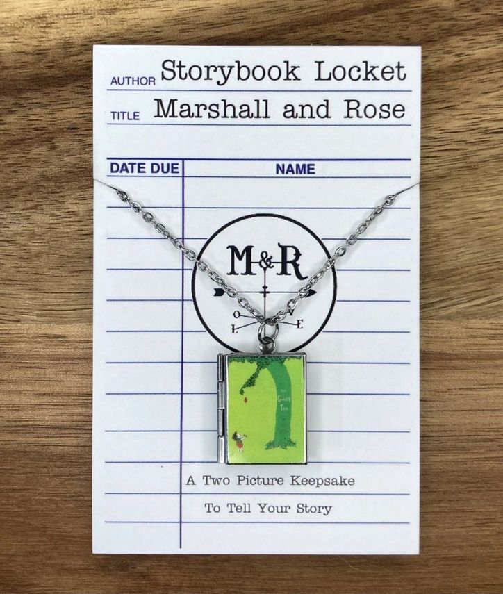 Book Locket The Giving Tree Stainless Steel Necklace