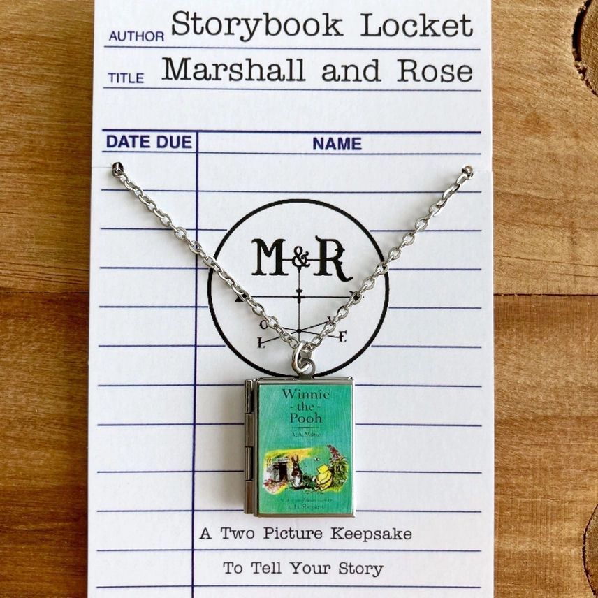 Book Locket Winnie The Pooh Stainless Steel Necklace