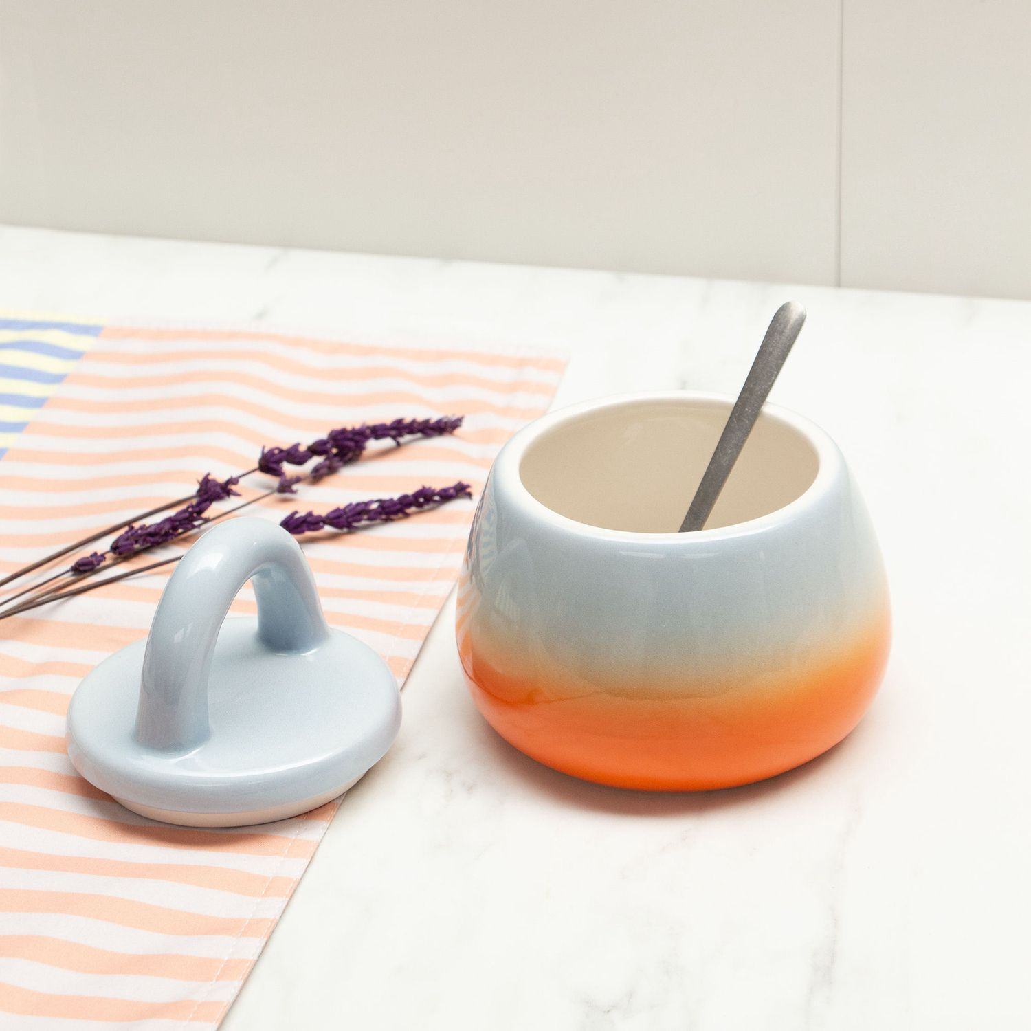 Ceramic Sunrise Sugar Bowl