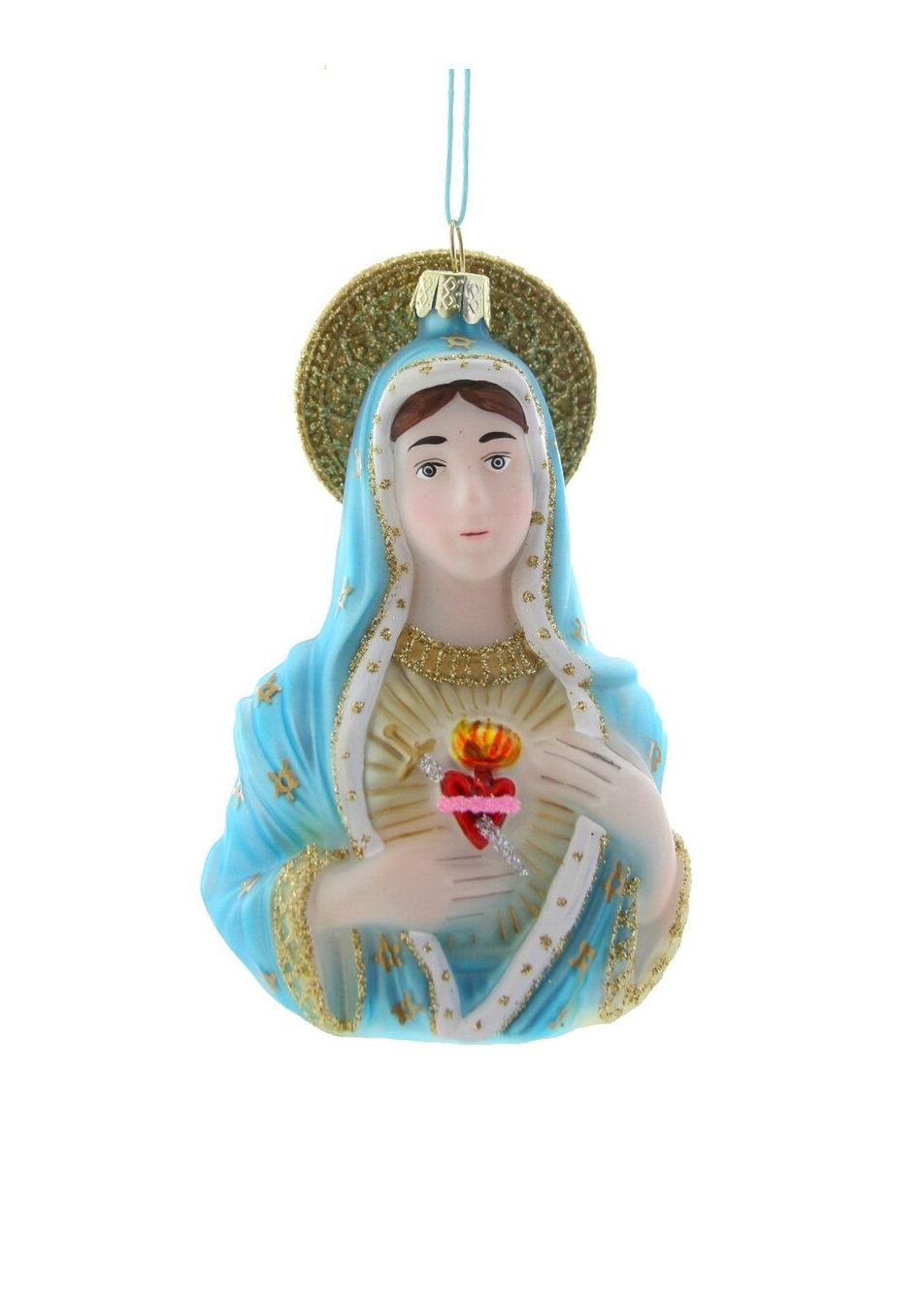 Sacred Heart Mary Glass Ornament