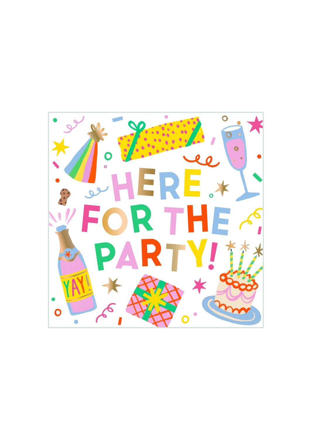 Here For The Party Beverage Napkins