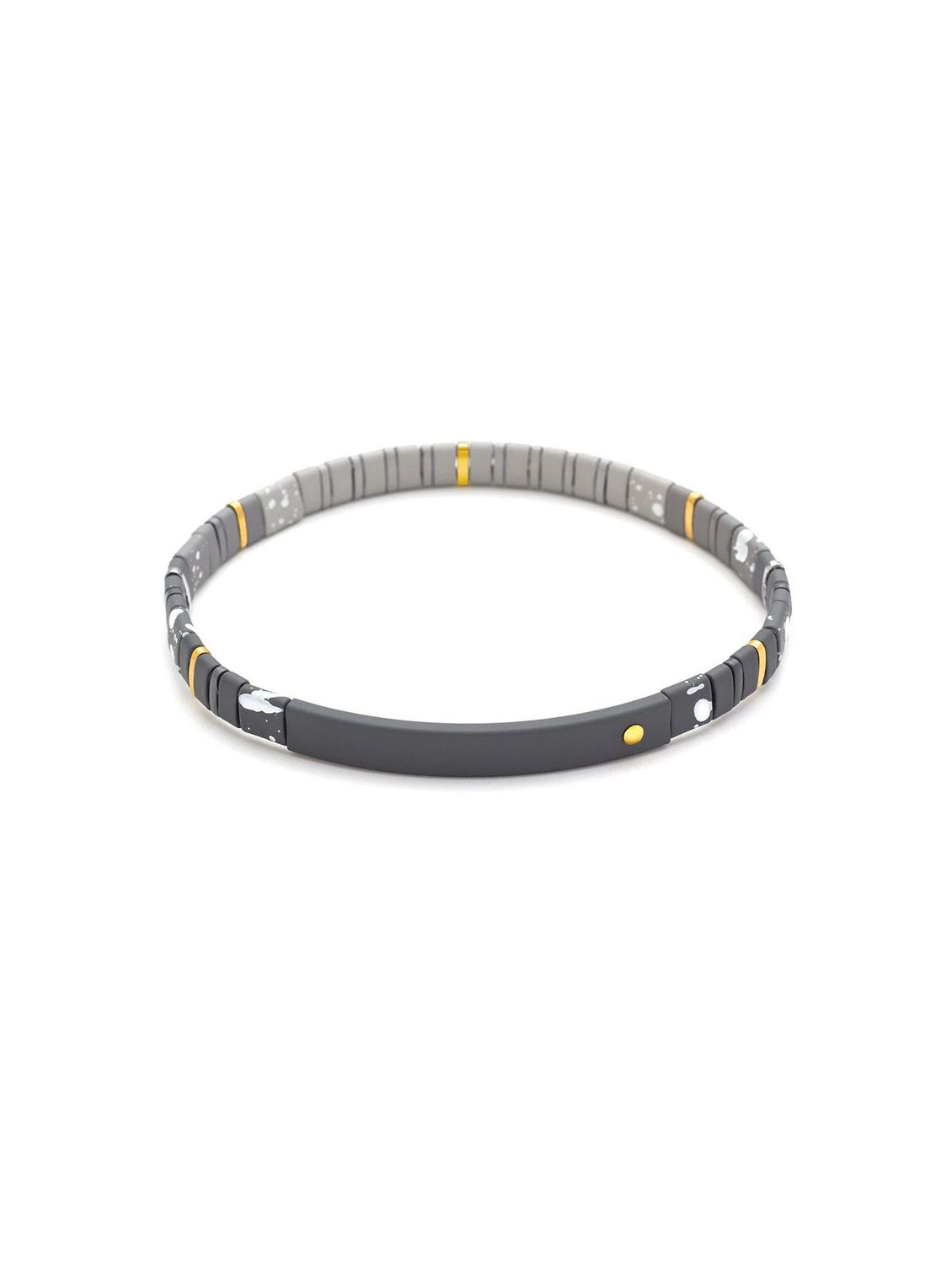 Strength And Grace Good Karma Charcoal Gold Miyuki Bracelet