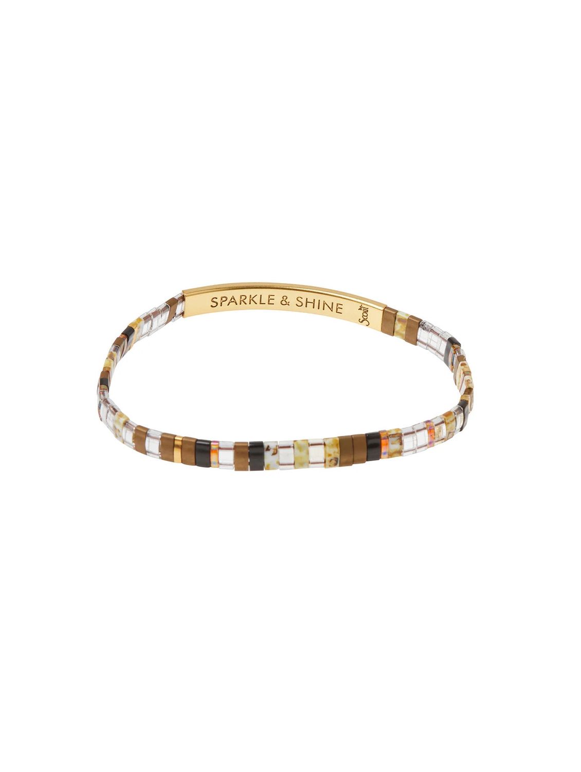 Sparkle And Shine Good Karma Topaz Gold Miyuki Bracelet