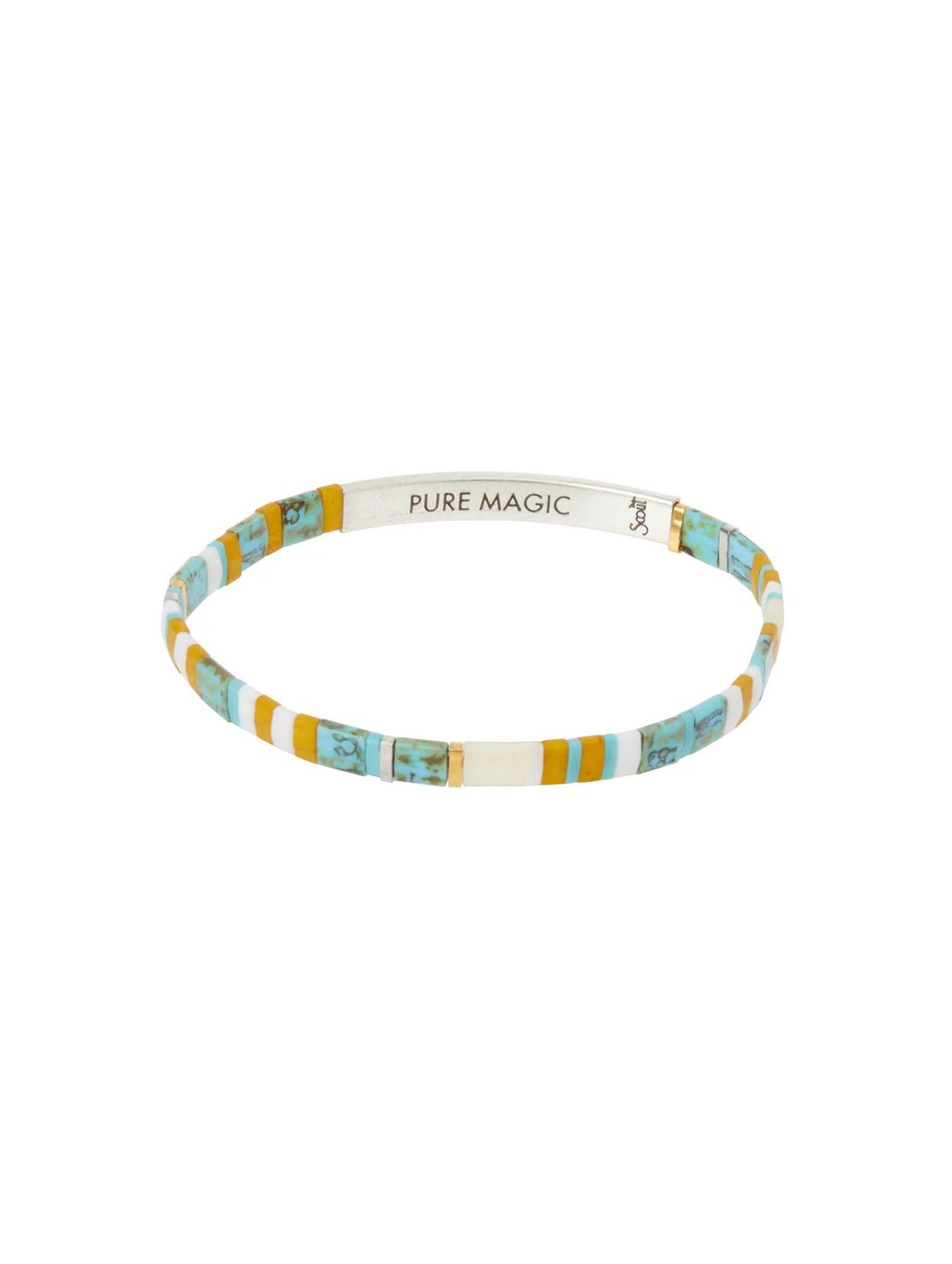 Pure Magic Good Karma Turquoise Silver Miyuki Bracelet