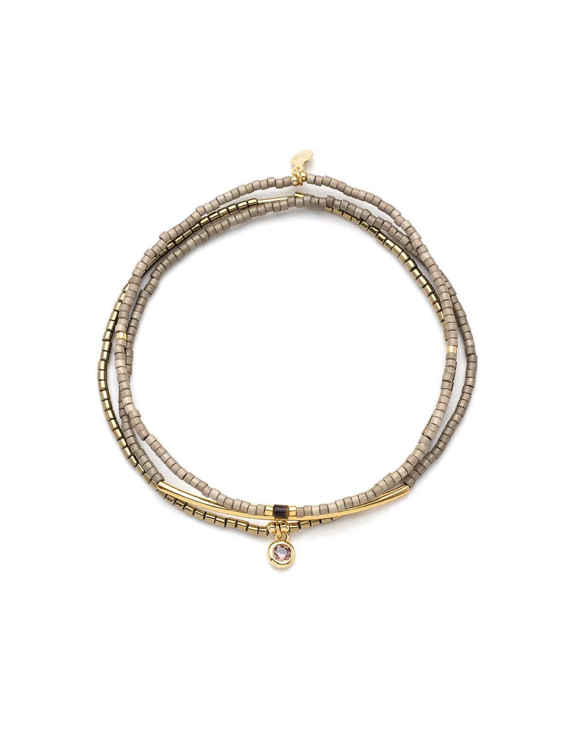 Tonal Chromacolor Pewter Gold Triple Bracelet