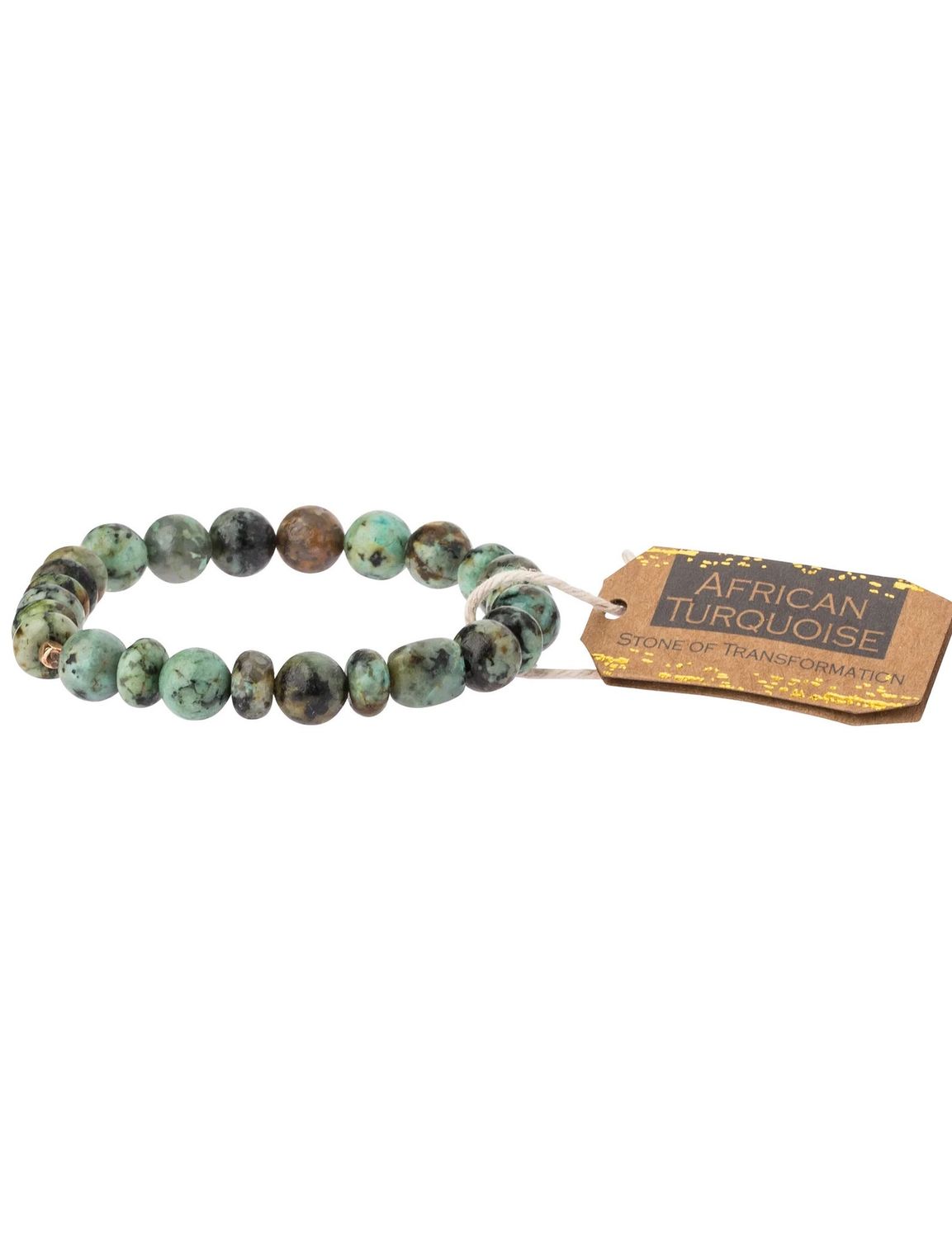 African Turquoise Stone Of Transformation Stack Bracelet