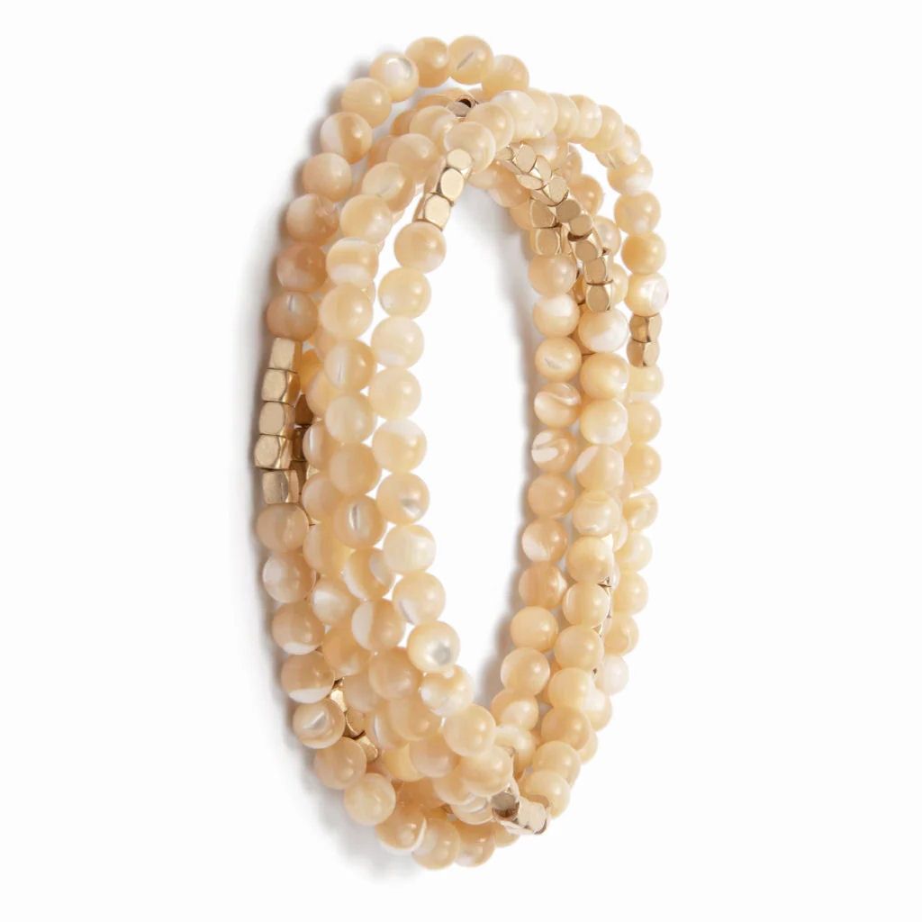 Mother Of Pearl - Stone Of Prosperity Gold Bracelet or Necklace