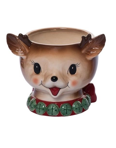 Vintage Reindeer Snack Bowl, Size: Large