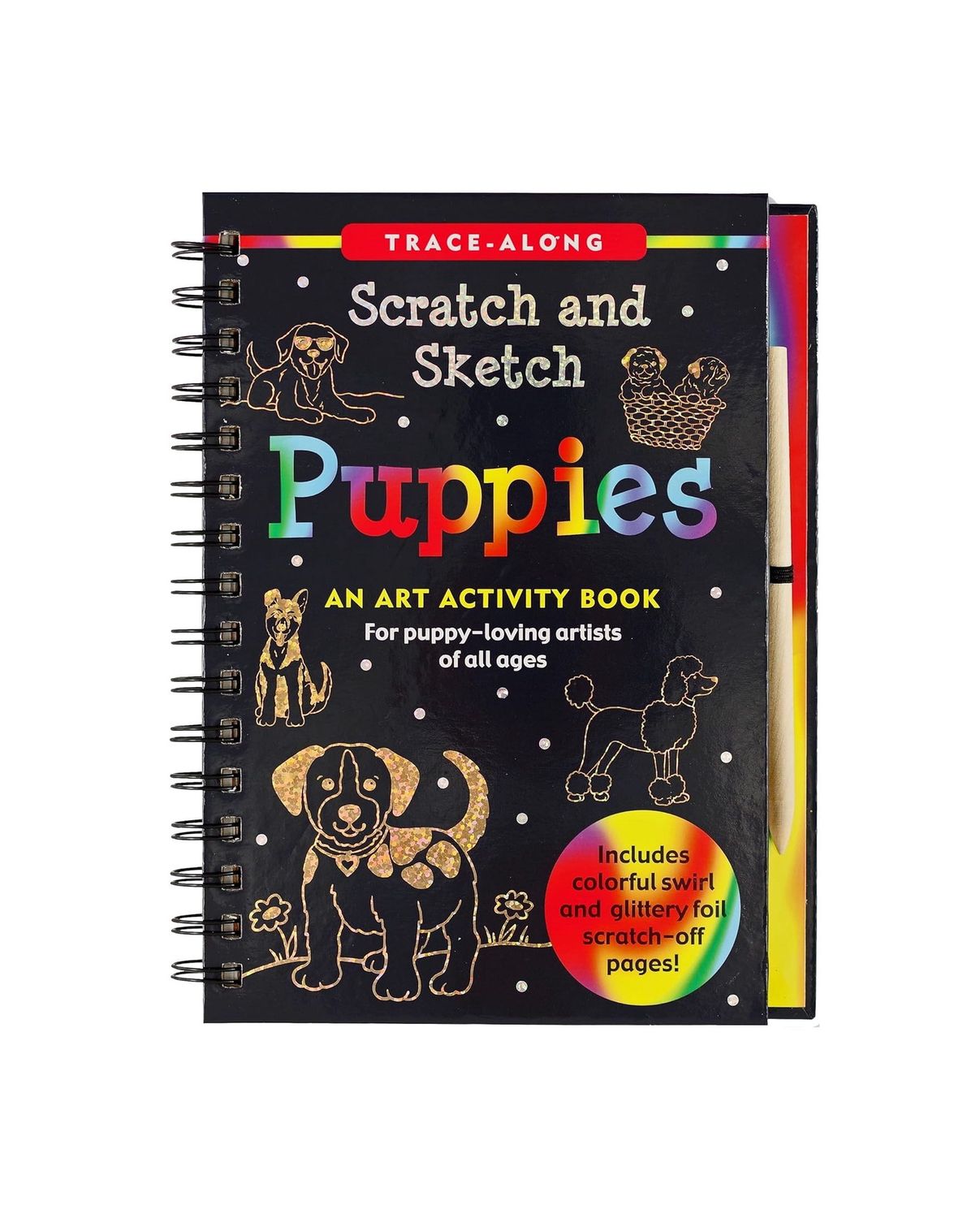 Scratch And Sketch Puppies Hardcover Spiral Book