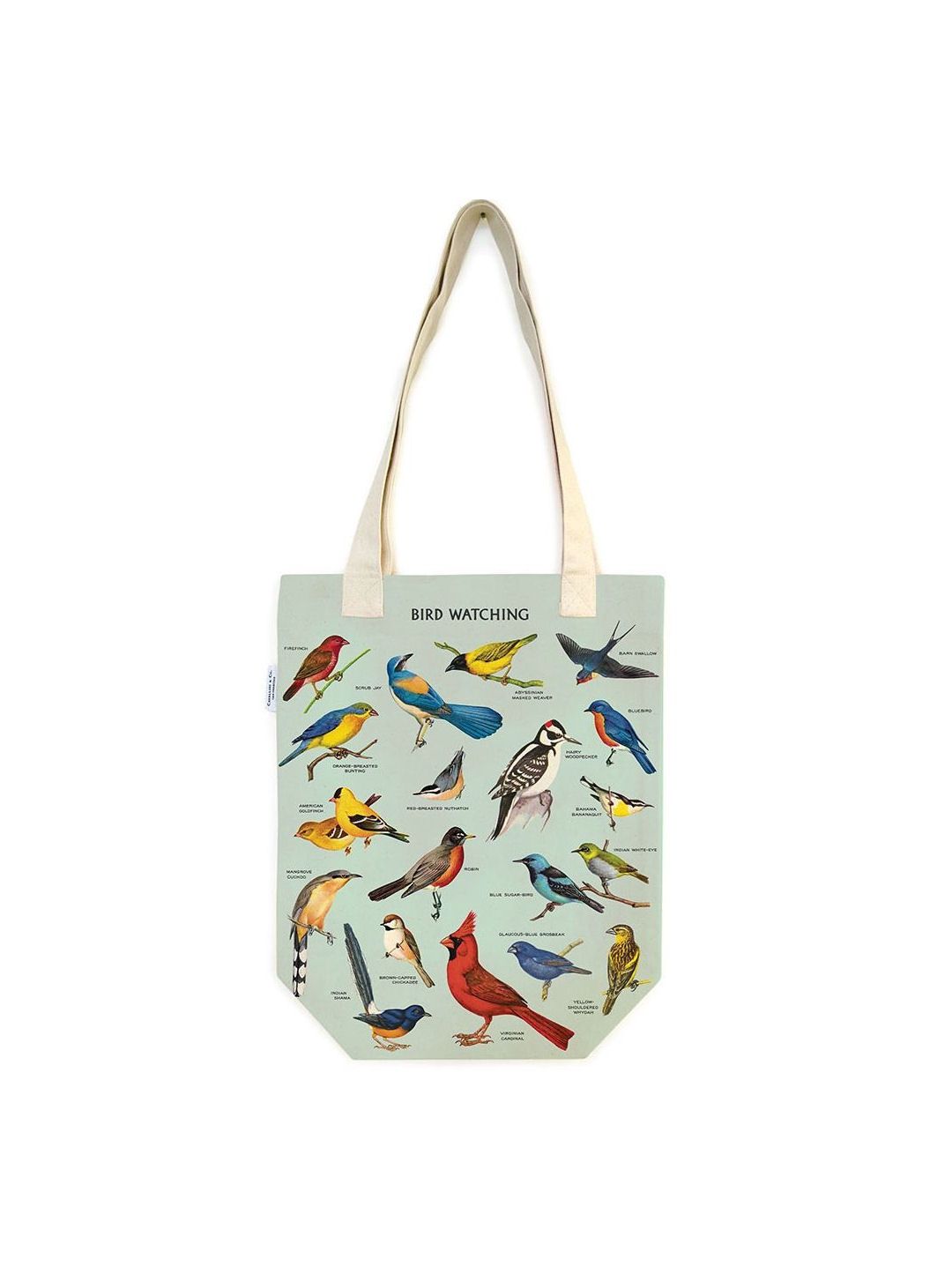 Bird Watching Vintage Cotton Tote Bag