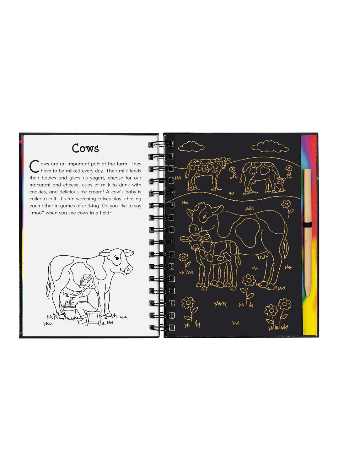 Scratch And Sketch On The Farm Hardcover Spiral Book