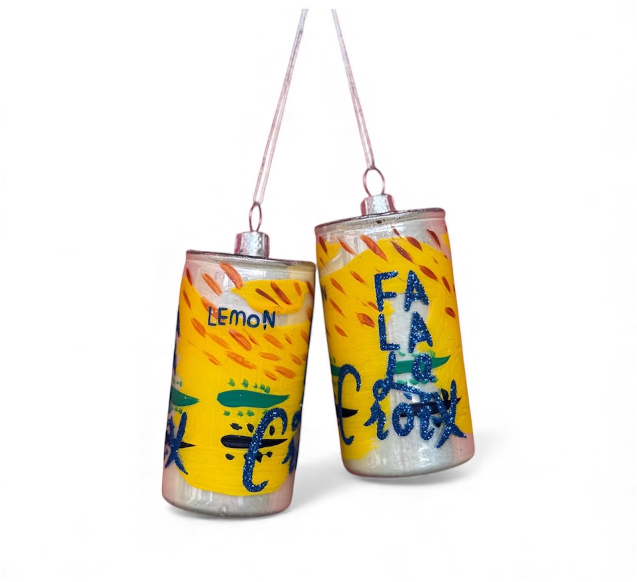 Fa La La Croix Glass Ornament - Lemon