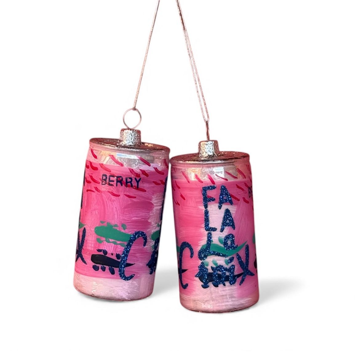 Fa La La Croix Glass Ornament - Berry