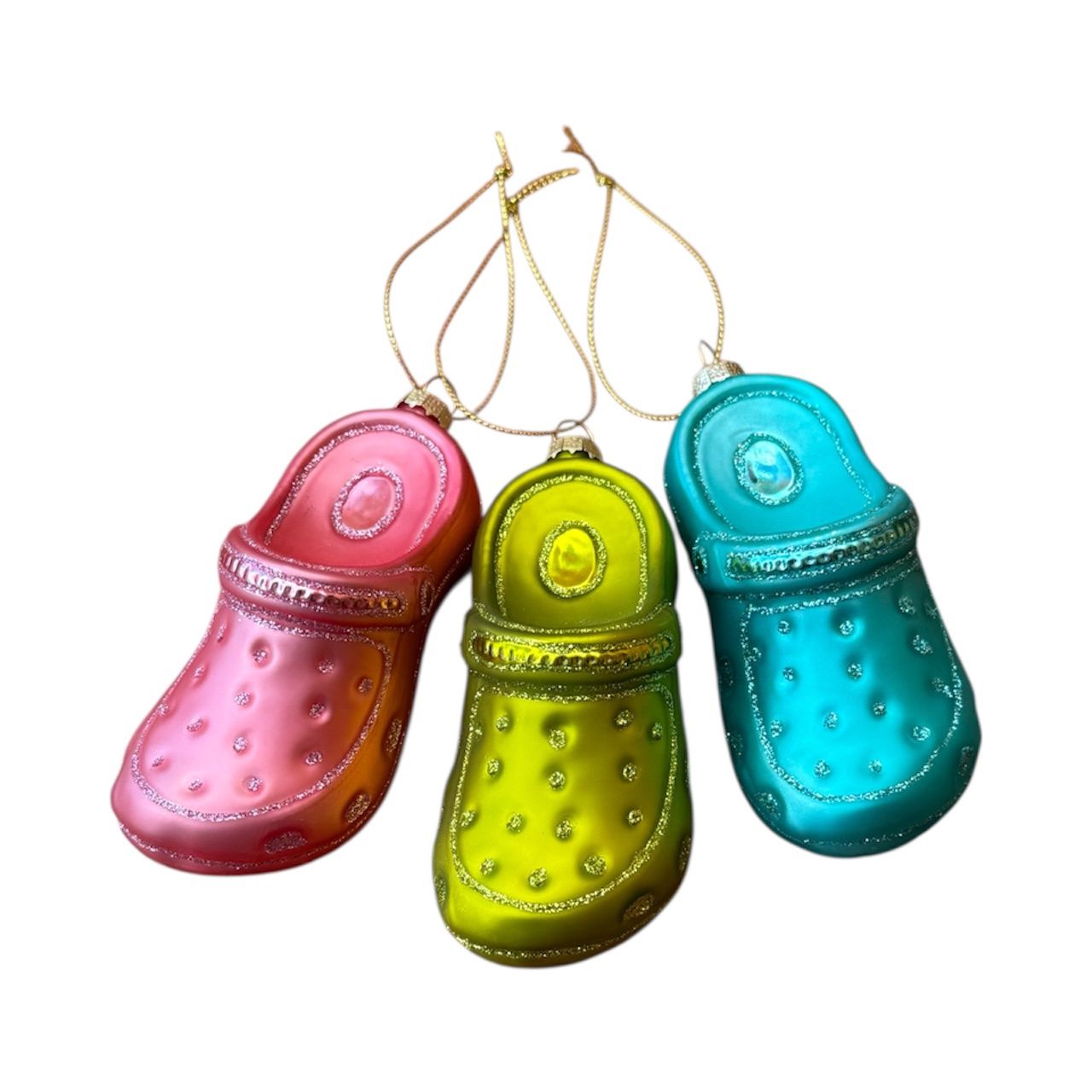 Glitter Croc Glass Ornament