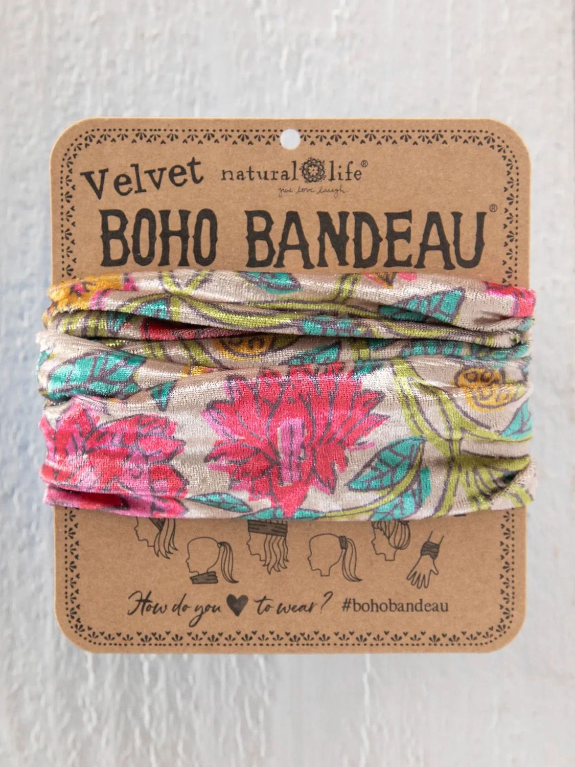Multicolored Lush Zinnias Velvet Boho Bandeau