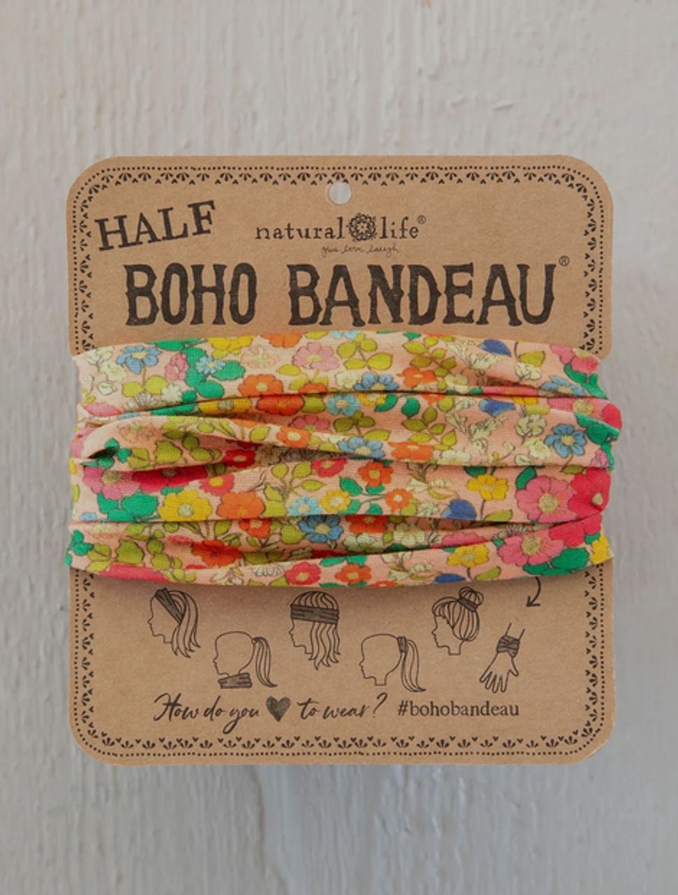 Vintage Garden Peach Half Boho Bandeau