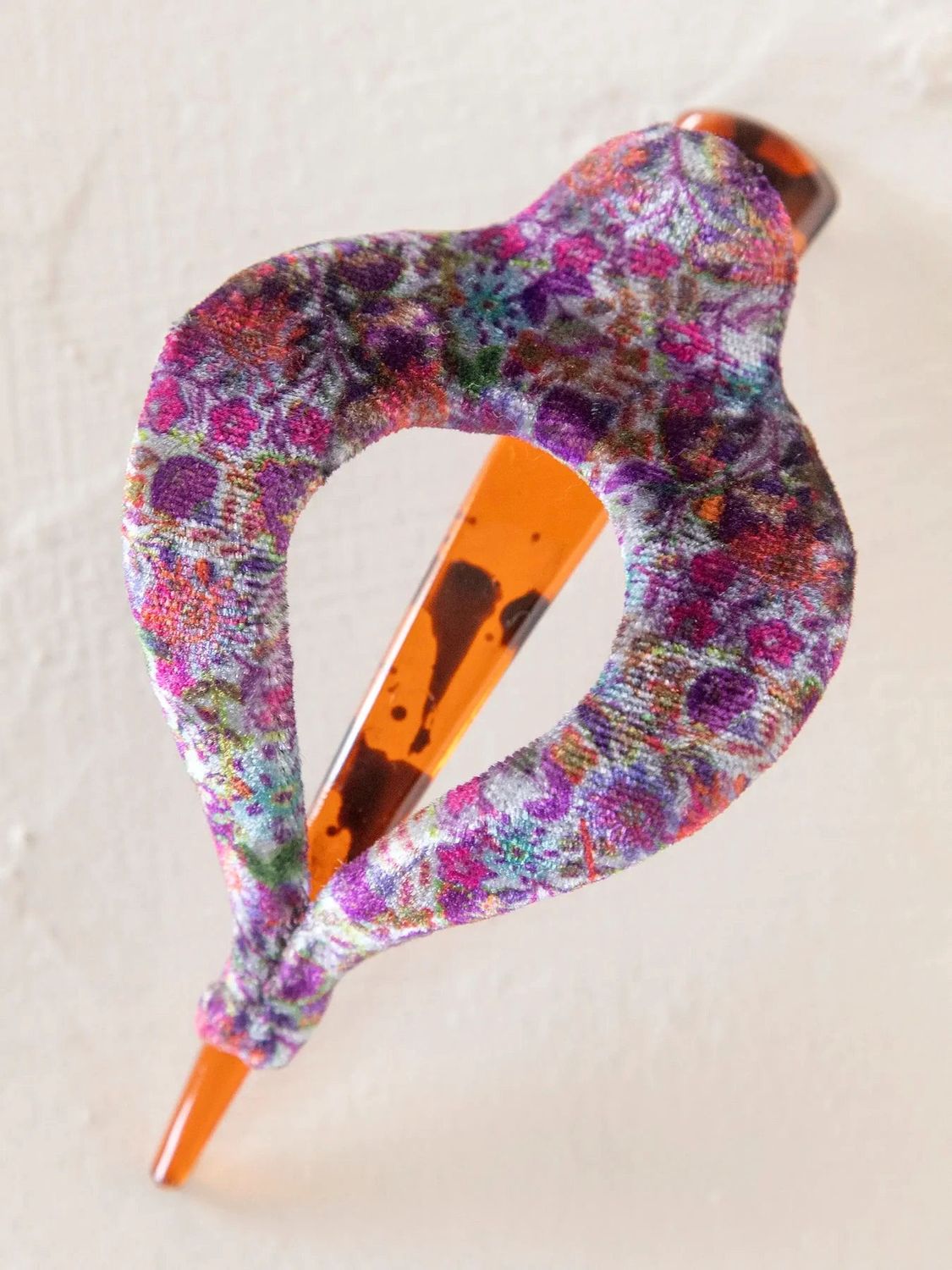 Dark Purple Velvet Boho Clip