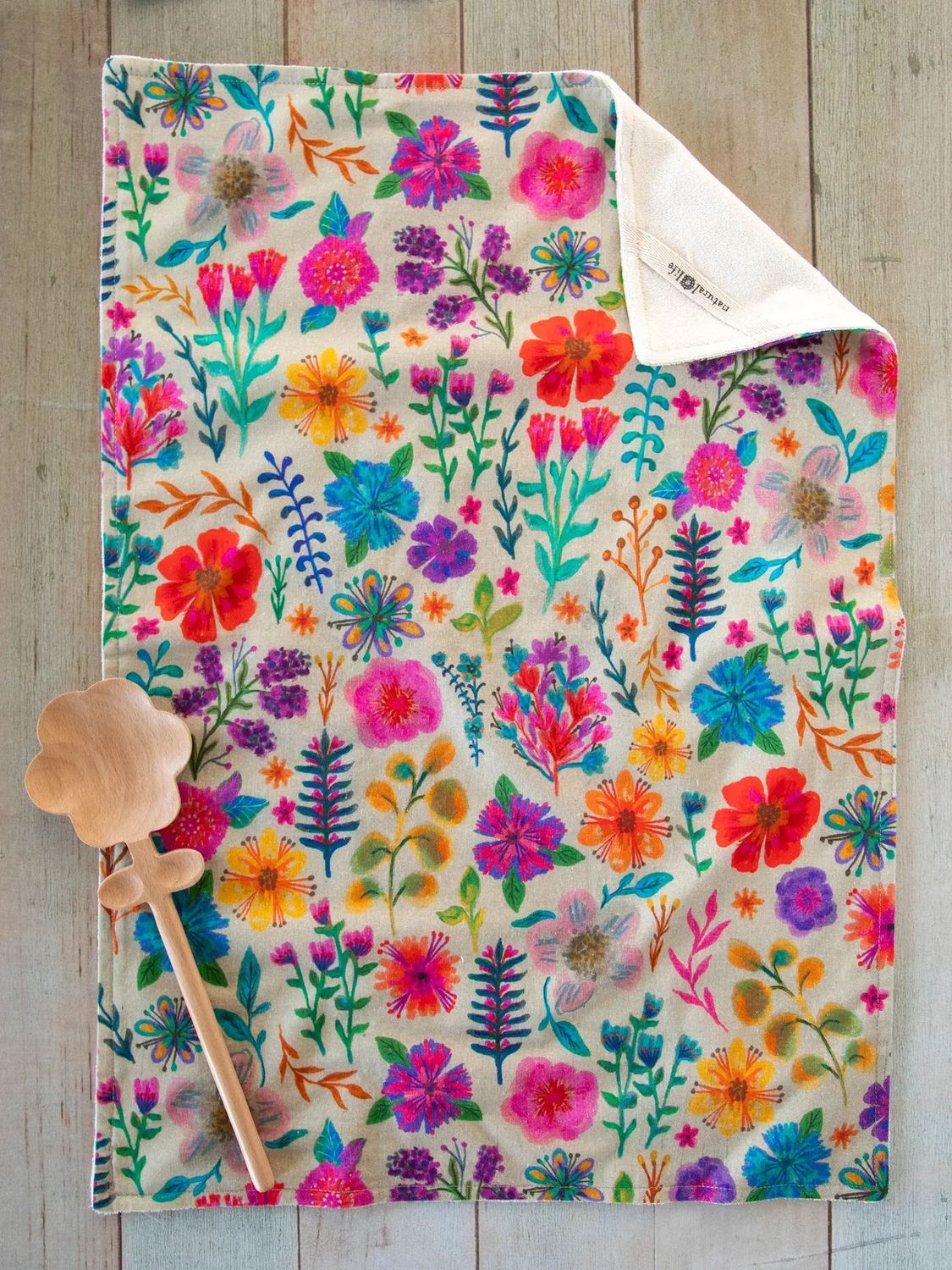 Rainbow Garden Cotton Dish Towel